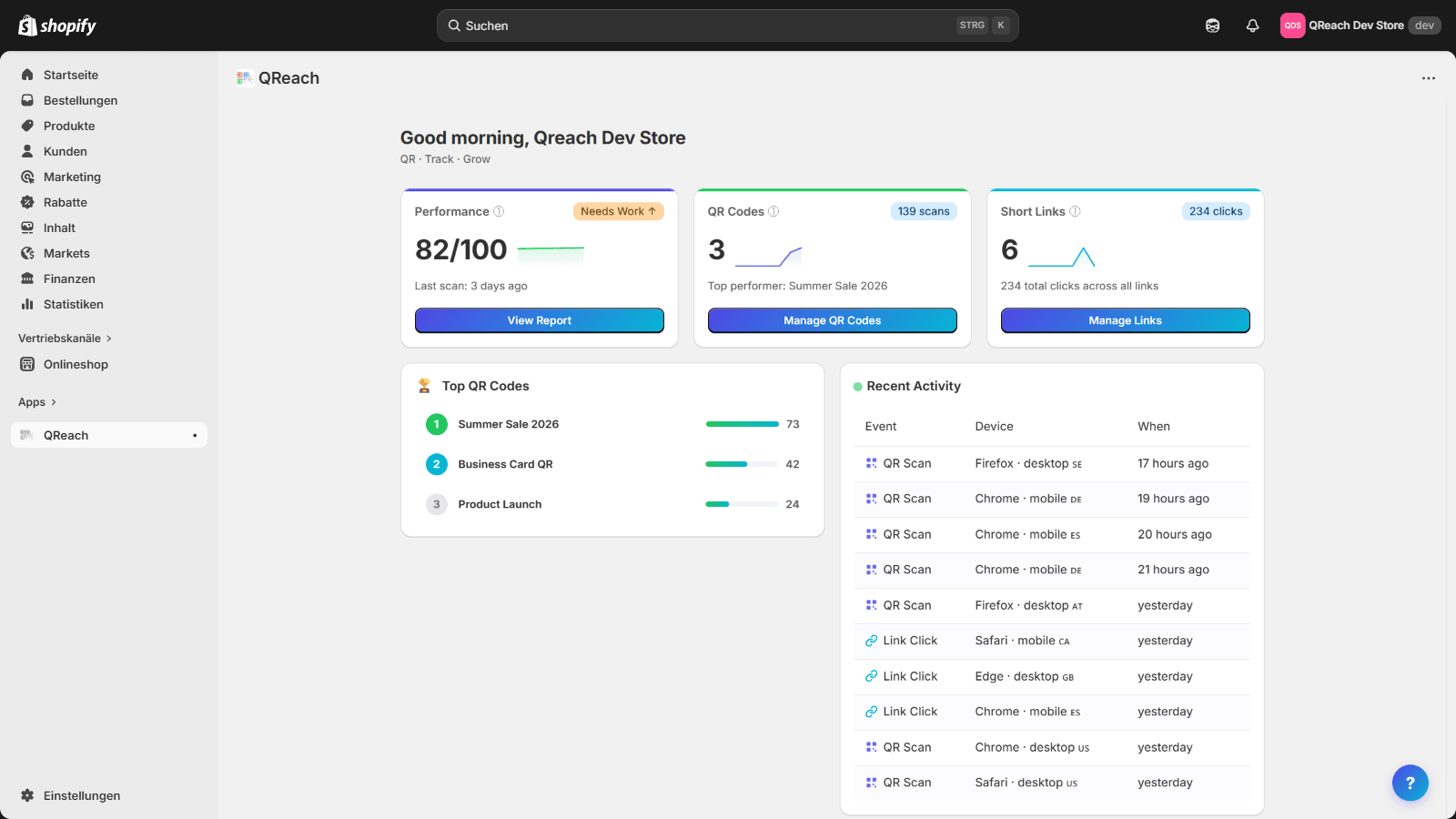 QReach Dashboard